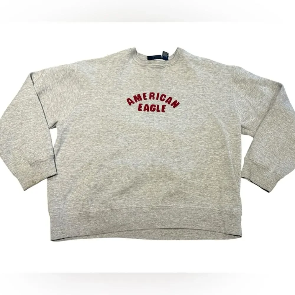 American Eagle Outfitters Light Gray Crewneck Sweatshirt Adult Large